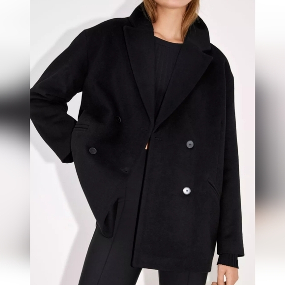 Zara Oversized Coat Black Size XS NWT - Picture 7 of 14